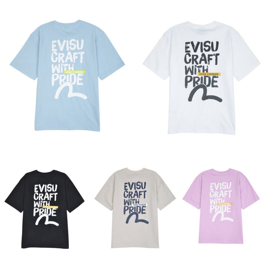 EVISU Premium Back Print Loose Fit T-Shirt