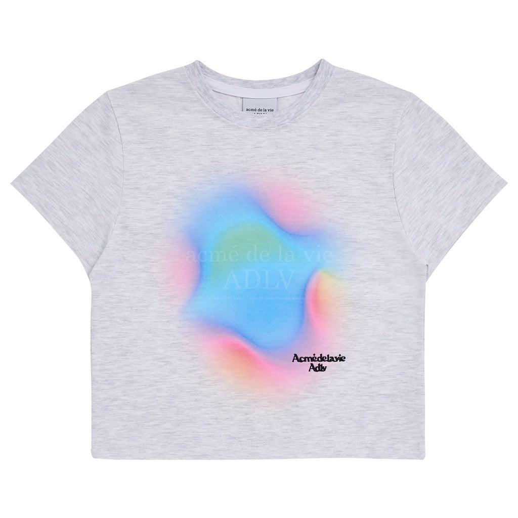 [ ADLV X LISA ] Rainbow Gradation Artwork Crop Top T-Shirt