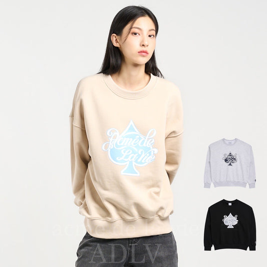 [ ADLV X LISA ] Spade Script Logo Basic Sweatshirt