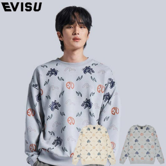 EVISU Tiger Print Loose Fit Sweatshirt