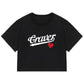 GRAVER Baseball Logo Heart Smile Crop T-Shirt 2022