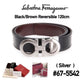 Salvatore ferragamo Men’s Reversible Belt ( 675542 ) Black- Brown , Silver Brown