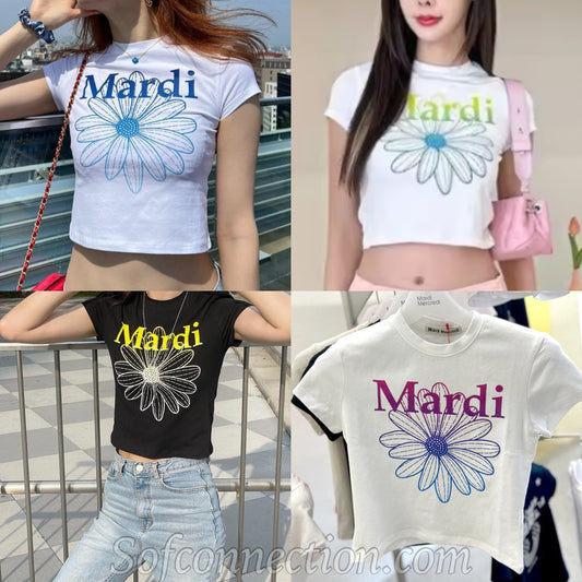 Mardi Mercredi (Flowermardi Gradation) Cropped T-Shirt 2023
