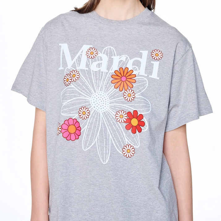 Mardi Mercredi (Flowermardi Blossom) T-Shirt > Gray White