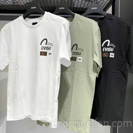 EVISU Label Print Loose Fit T-Shirt